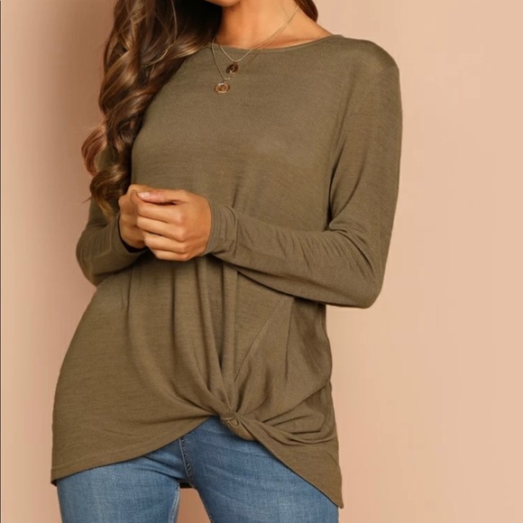 twist hem solid tee - Picture 1 of 3